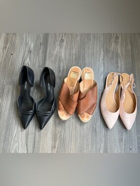 Lot bundle Nine West heel 10 Suitup Sandals Black flats wedges kanna Jack Rogers